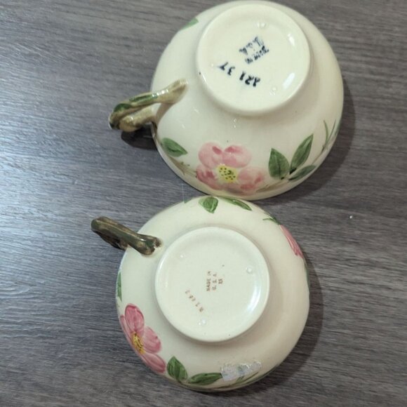 Franciscan Desert Rose Floral Coffee/Tea Cups Set Of 2 Vintage Earthenware Made - Picture 6 of 7